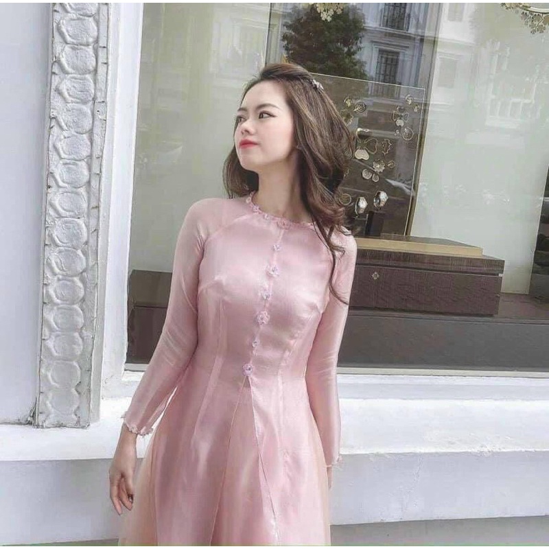 Set áo dài cách tân xẻ tà hot 2023