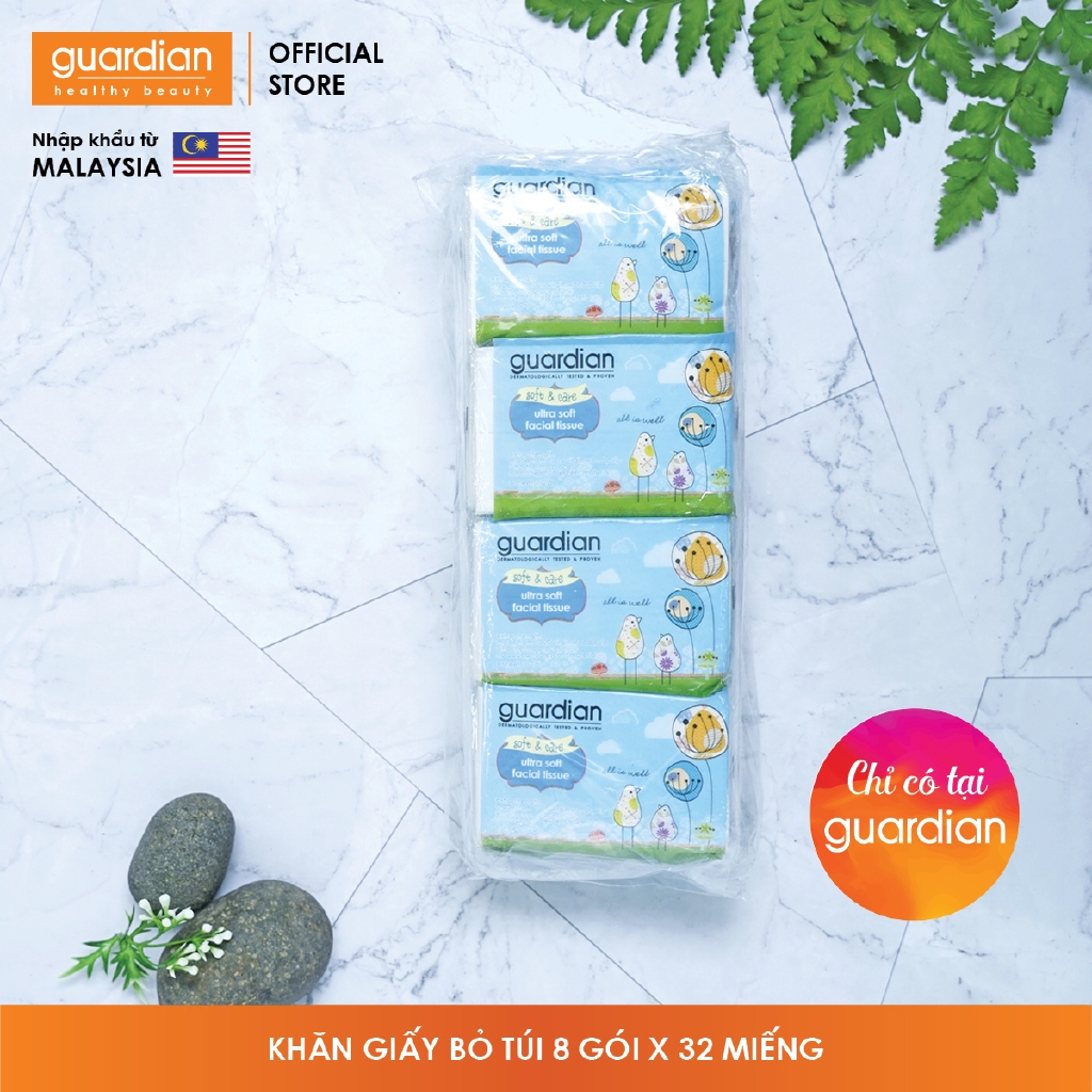 Khăn giấy bỏ túi Guardian (8 tờ x 32 gói)