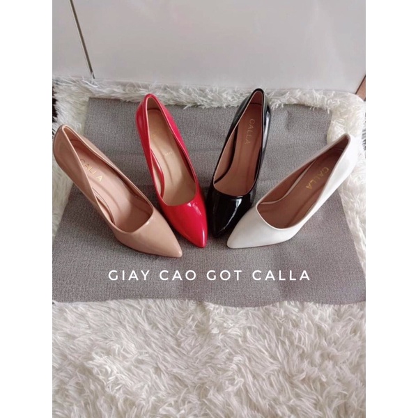 cao gót bít mũi cổ điển màu nude cao 9cm , 11cm (Giày Cao gót Calla)