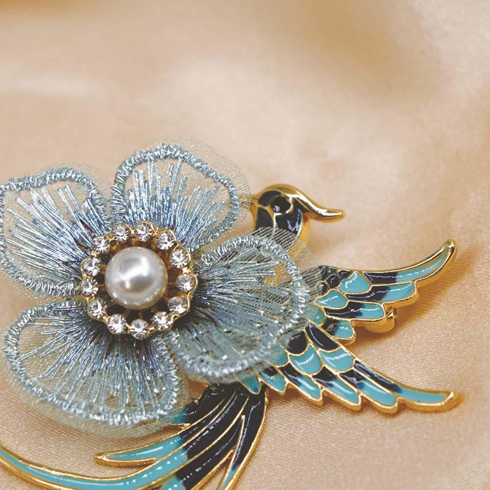 Ghim Cài Áo Hình Chim Phượng Hoàng Và Hoa Thêu Thời Trang Cho Nữ