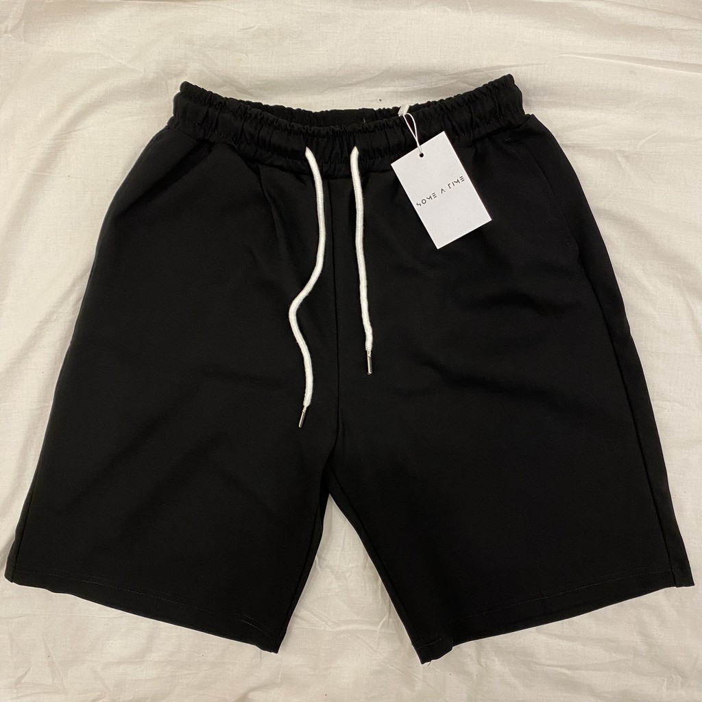 [Tiền Nào Của Đấy ]Quần Short Nam, Quần Đùi Nỉ Nam Màu Đen Trơn Giải Rút Vải Co Giãn Phong Cách Hàn Quốc-QD07 | BigBuy360 - bigbuy360.vn