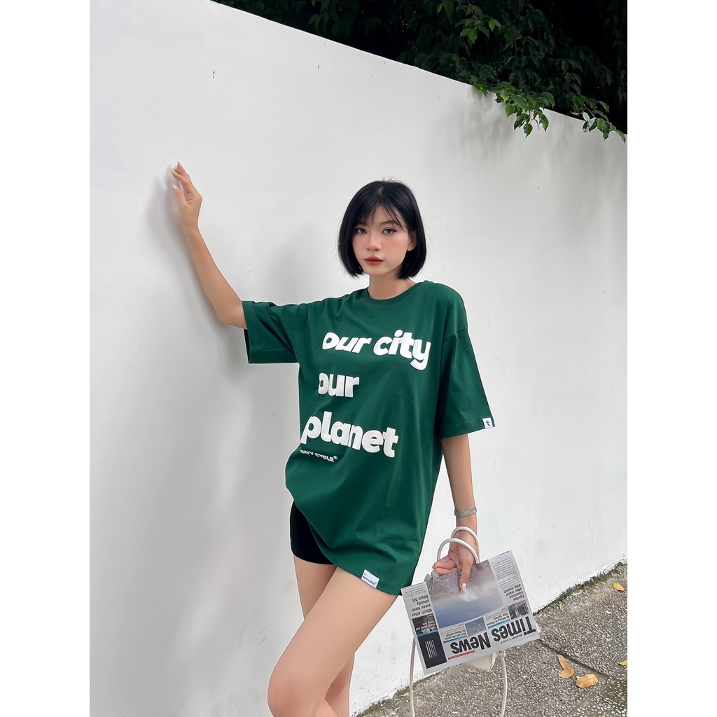 Áo thun local brand Planet form rộng City Cycle phông nam nữ oversize cotton cao cấp in nổi