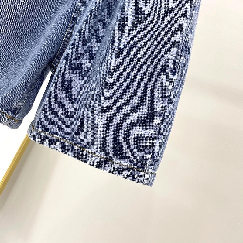 Quần Short Denim Dáng Rộng Thời Trang Mùa Hè 2022 Mới Mẻ Cho Bé Gái