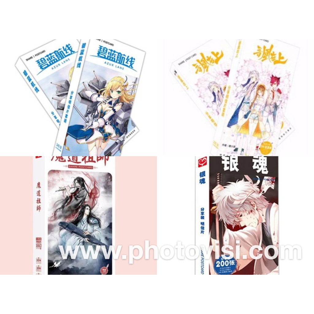 Hộp Postcard Bưu thiếp Anime Manga Chibi Có Sticker Nhiều Mẫu MIỀN ĐẤT HỨA NARUTO IDENTITY V JIBAKU HỌC VIỆN ANH HÙNG