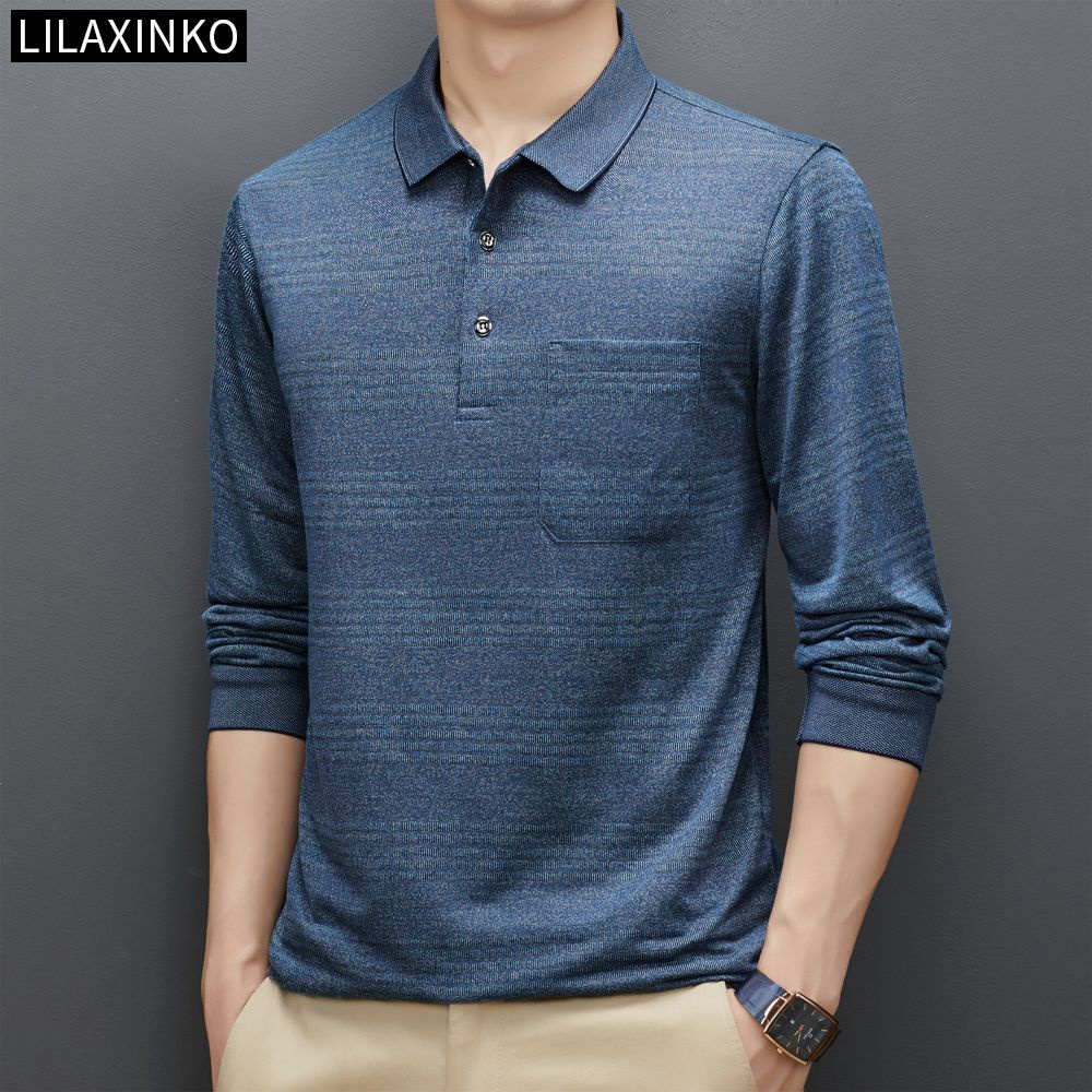 Áo Thun Polo Cotton Tay Dài Kẻ Sọc 3 Màu Thời Trang Thu Đông Cho Nam