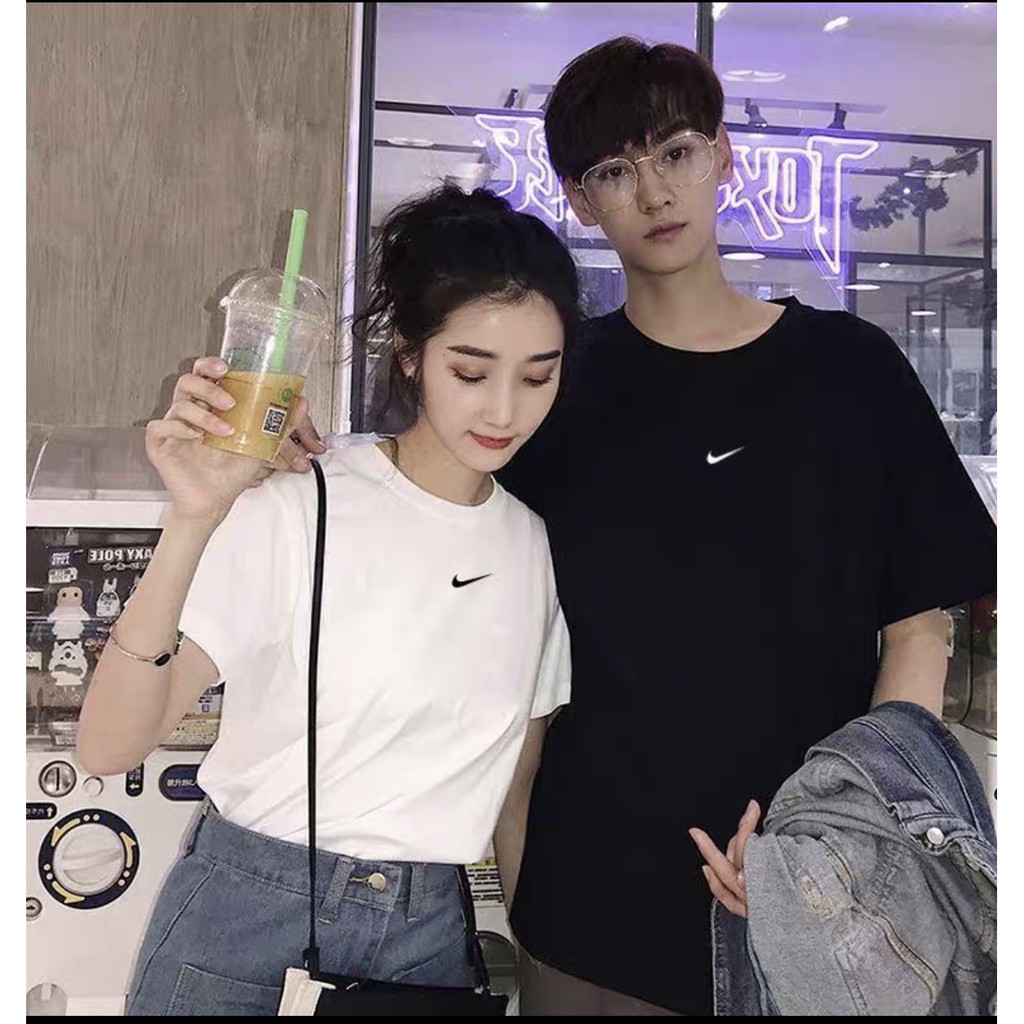 [FREESHIP99k] Áo thun thêu logo _nike_unisex áo phông nam nữ video tưj quay form rộng trẻ trung, belle store