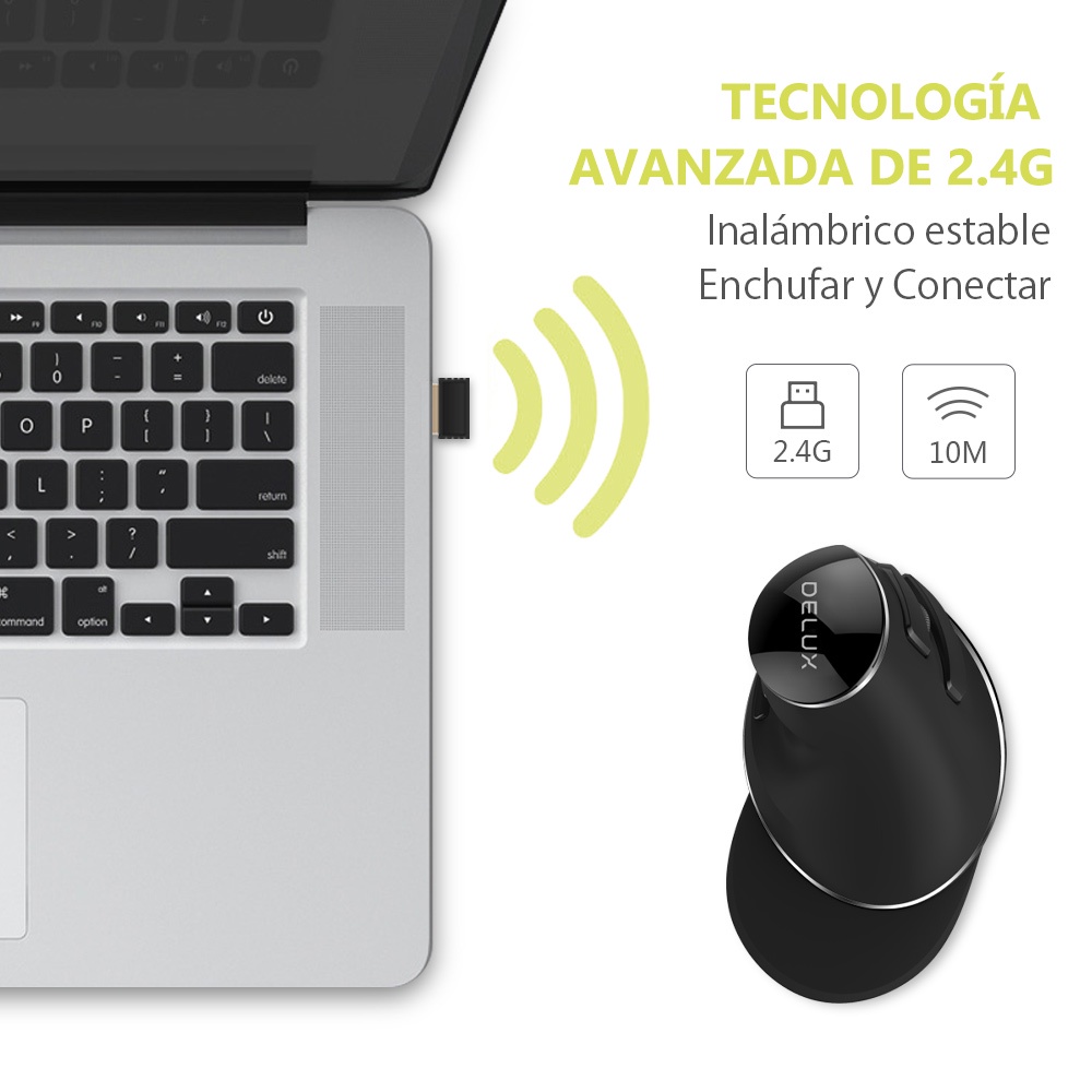 Chuột quang không dây Delux M618Plus 2.4G cao cấp chuyên nghiệp