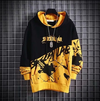 Áo hoodie tay dài dáng rộng họa tiết độc đáo thời trang cá tính cho nam