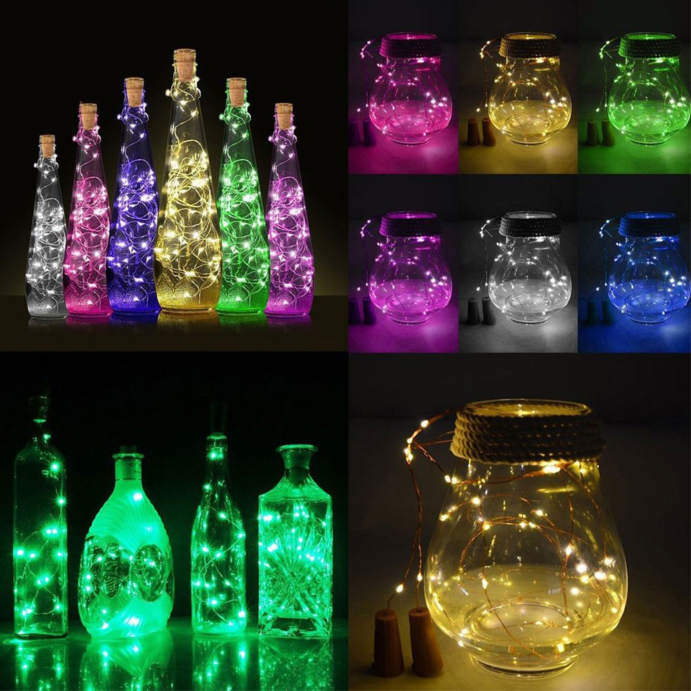 Đèn LED dây 15 / 20 bóng hình nút bần trang trí chai rượu vang sáng tạo