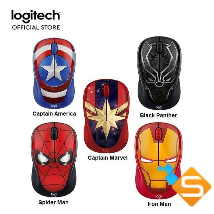 Chuột Không Dây Logitech M238 Captain America - Marvel Collection - Bảo Hành Chính Hãng 1 Năm