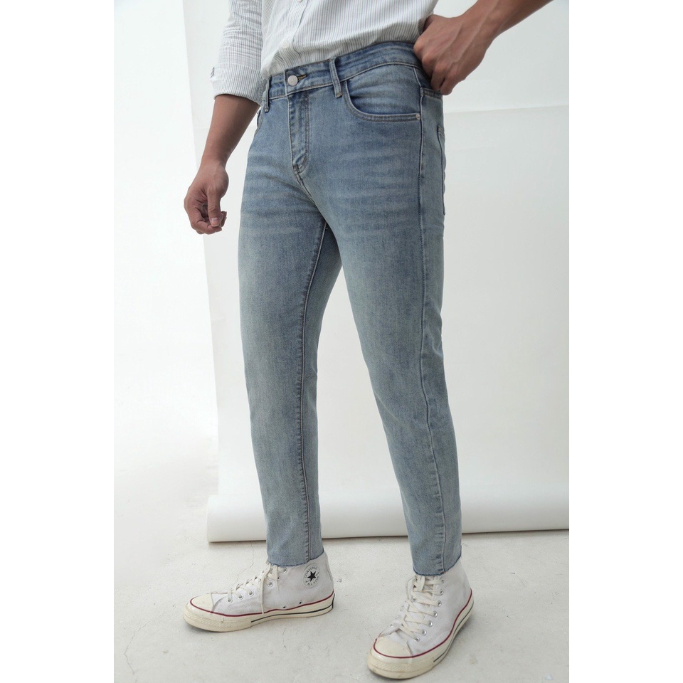 [Mã LT50 giảm 50k đơn 250k] A/G Quần Jean Nam WASH SMOKE BLUE Cao Cấp Phom Skinny Chất Liệu Bền Dày Dặn | BigBuy360 - bigbuy360.vn