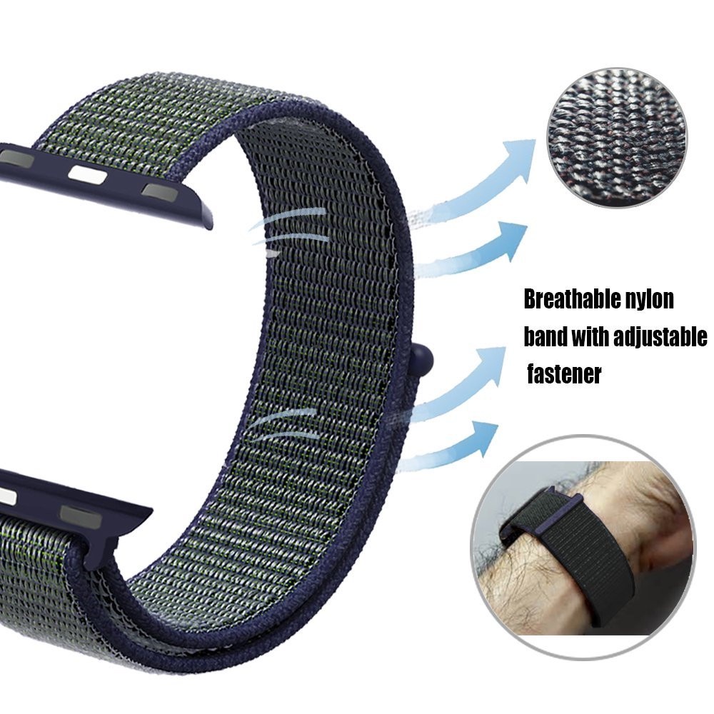 Dây Nylon Đeo Tay Với Vỏ Bảo Vệ Cho iWatch Series 7/6/5/4/3/SE 45mm 41mm 44mm 40mm 42mm 38mm