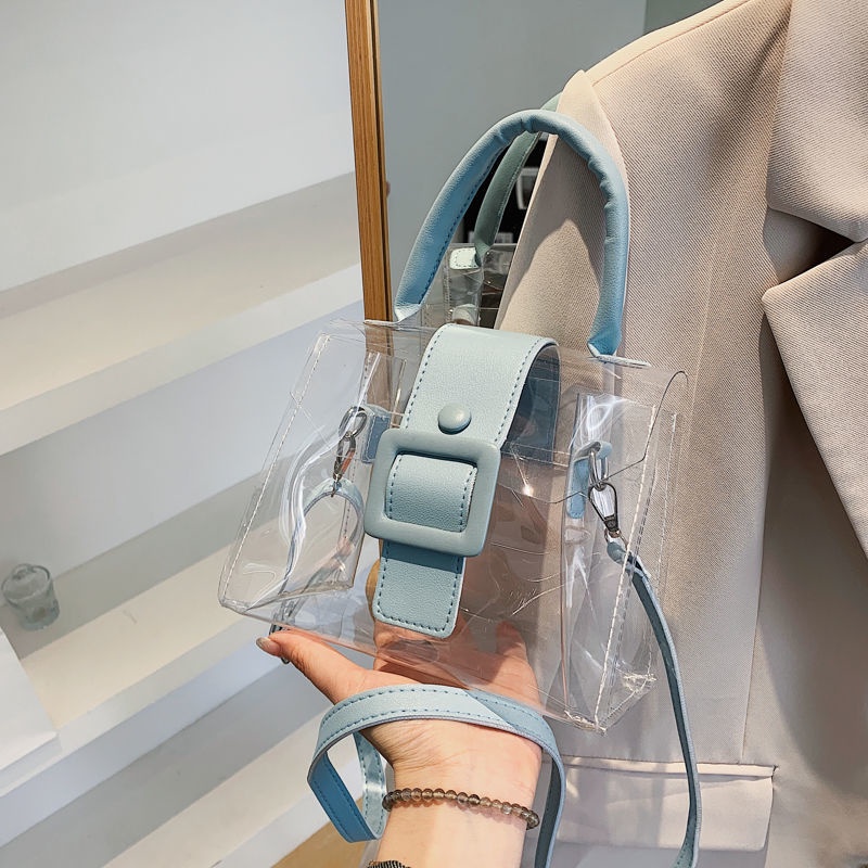 Túi Đeo Chéo Trong Suốt Hình Vuông Nhỏ Phong Cách Nhật Bản Hàn Quốc Thời Trang Xuân Hè 2022