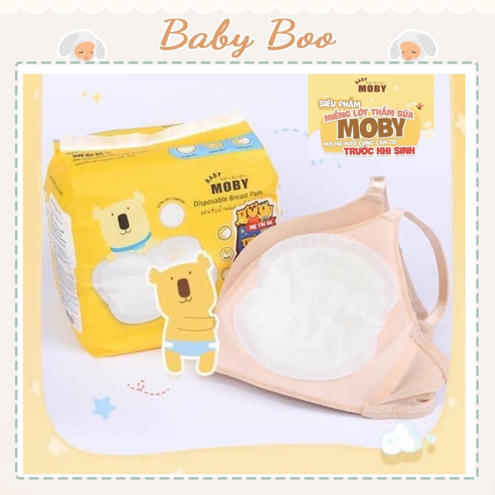 Bịch thấm sữa Moby Thái Lan (60 miếng/bịch) [ babyboo]