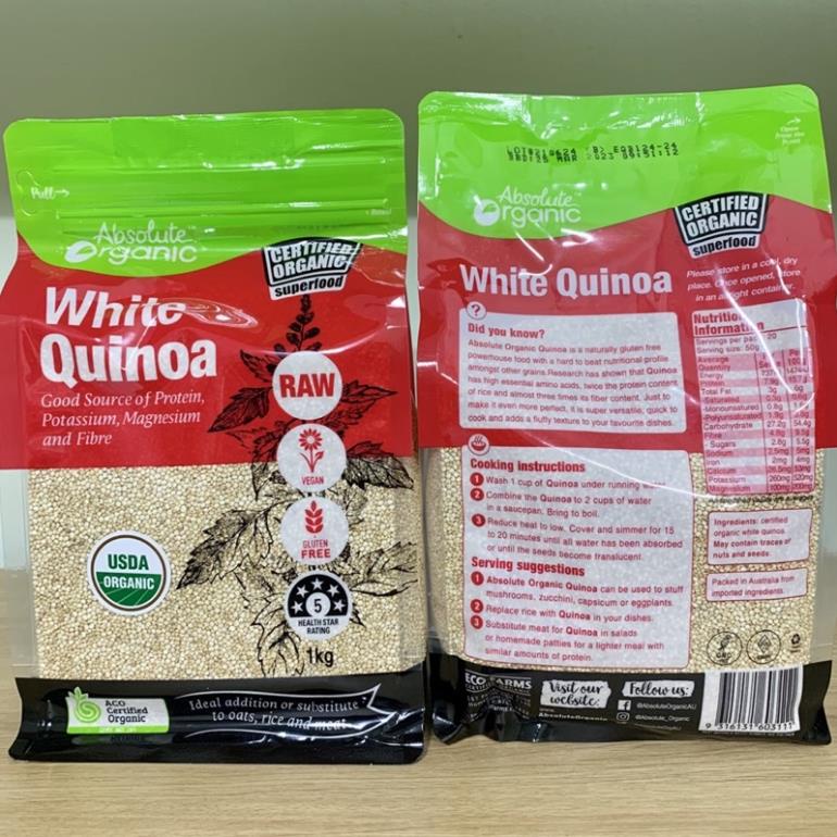 Hạt Diêm Mạch Quinoa Trắng Hữu Cơ Absolute Organic 1kg