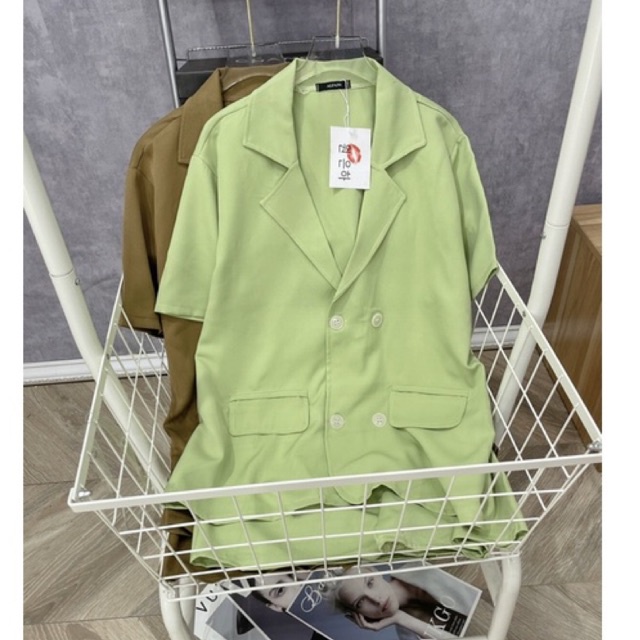 Set 2 Món Áo Vest Blaze Nắp Túi Dáng Thụng Quần Sooc Đùi