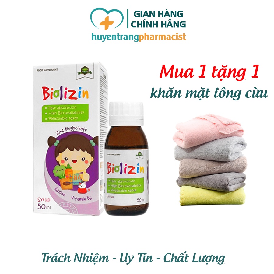 Kẽm Biolizin bổ sung Kẽm, Lysin, Vitamin B6 hỗ trợ bé ăn ngon, tăng đề kháng, cải thiện hệ tiêu hóa