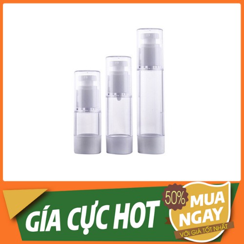 ❣️[Chai Lọ Hút Chân Không]❣️ Chai Nhựa Trong Suốt Nhấn Xịt Giọt Hút Chân Không 5ml/15ml/30ml/50ml Chiết Mỹ Phẩm