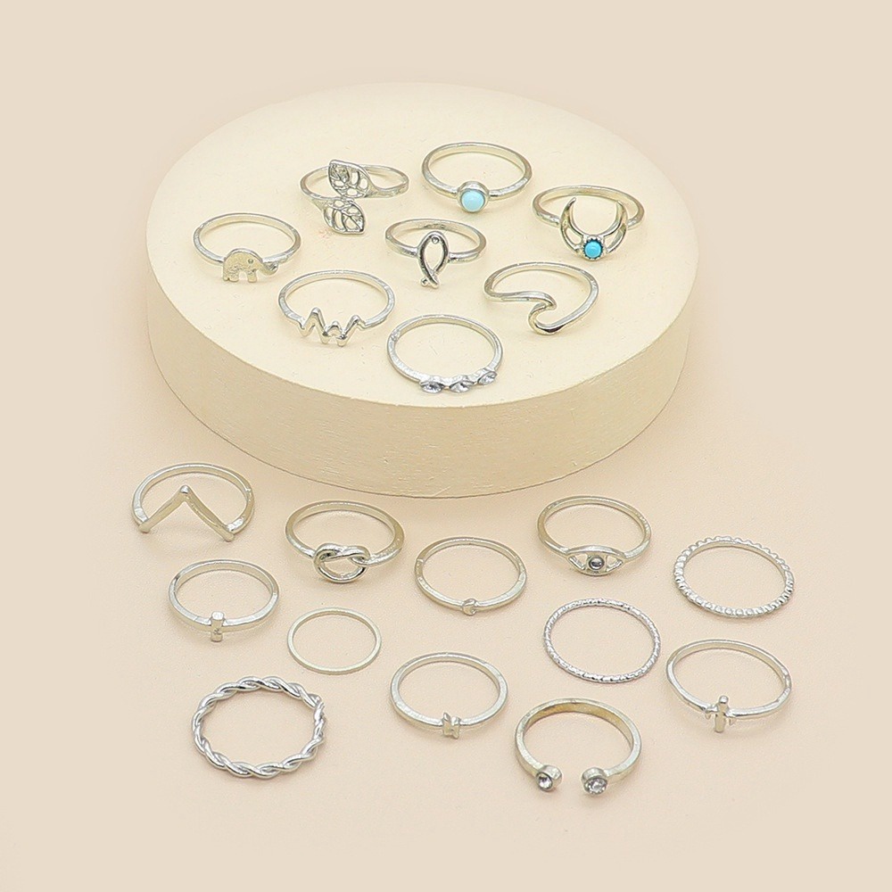 Set 20 Nhẫn Đeo Khớp Ngón Tay Phong Cách retro Thời Trang Cho Nữ