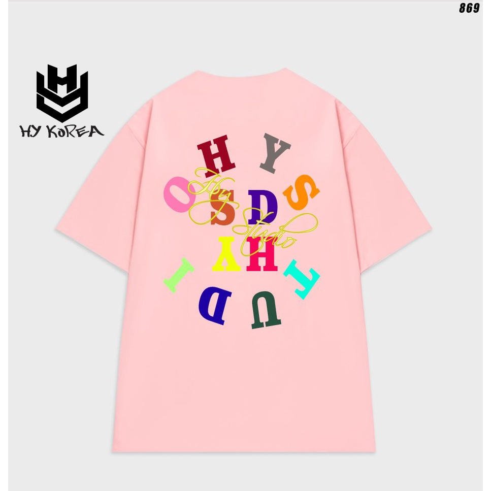 Áo thun form rộng nam nữ tay lỡ HY STUDIO Màu sắc 869