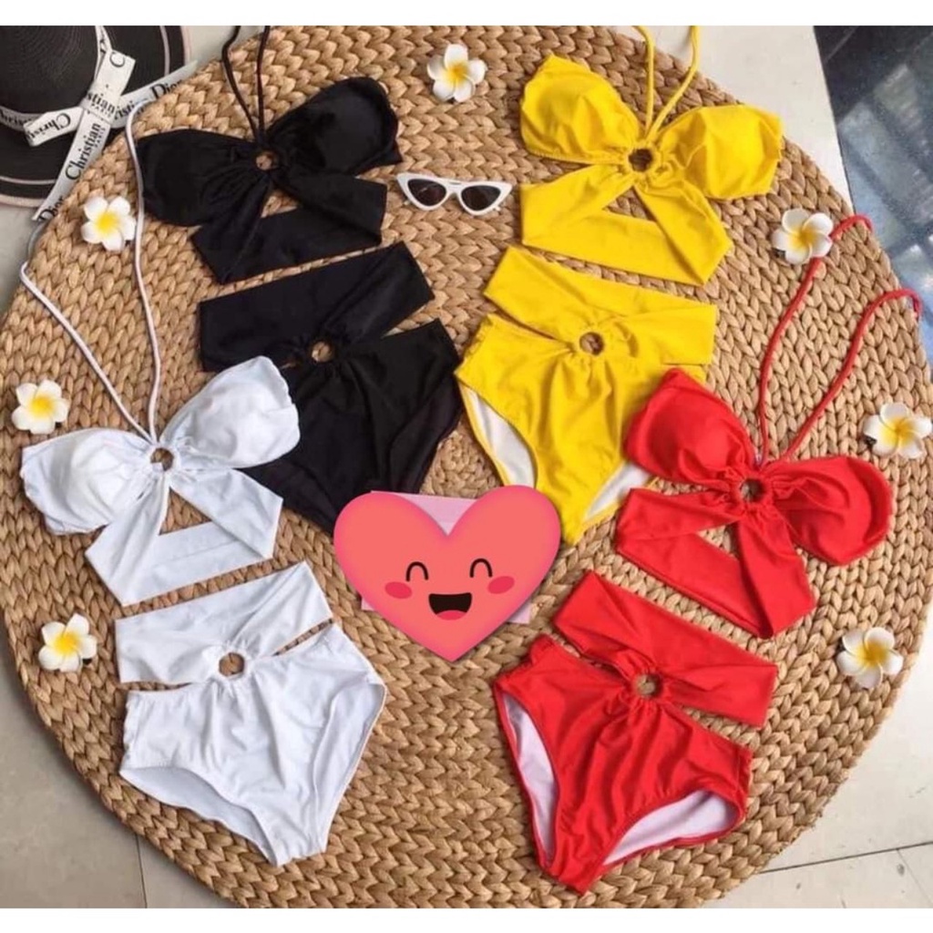 Đồ bơi đi biển 2 mảnh, bikini phối khoen nhiều màu sang chảnh BKN1