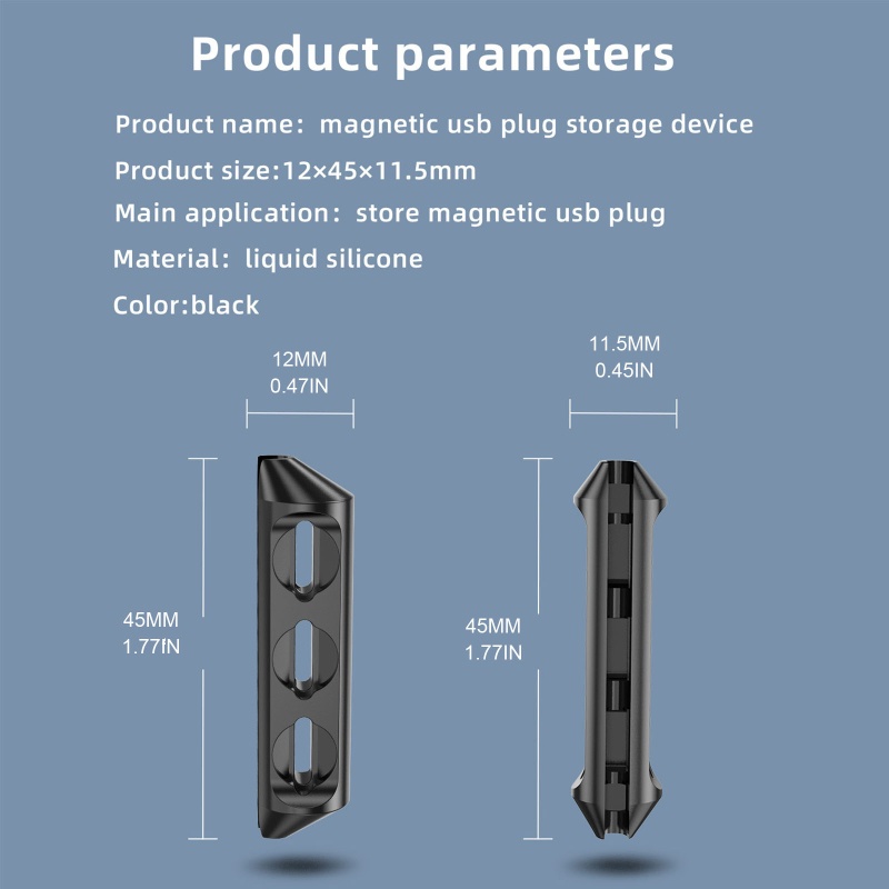 Hộp Đựng Ổ Cắm Micro USB Type-C Có Nam Châm Tiện Lợi