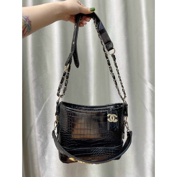 Túi Đeo Chéo Hobo Vân Rắn, Túi Xách Nữ Thời Trang