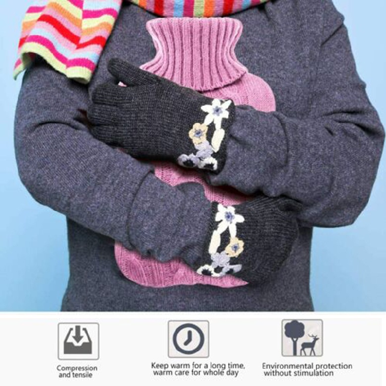 Crazyi Soft Knitted Cover Case for Winter Warm 2L Hot Water Bottle Warmer