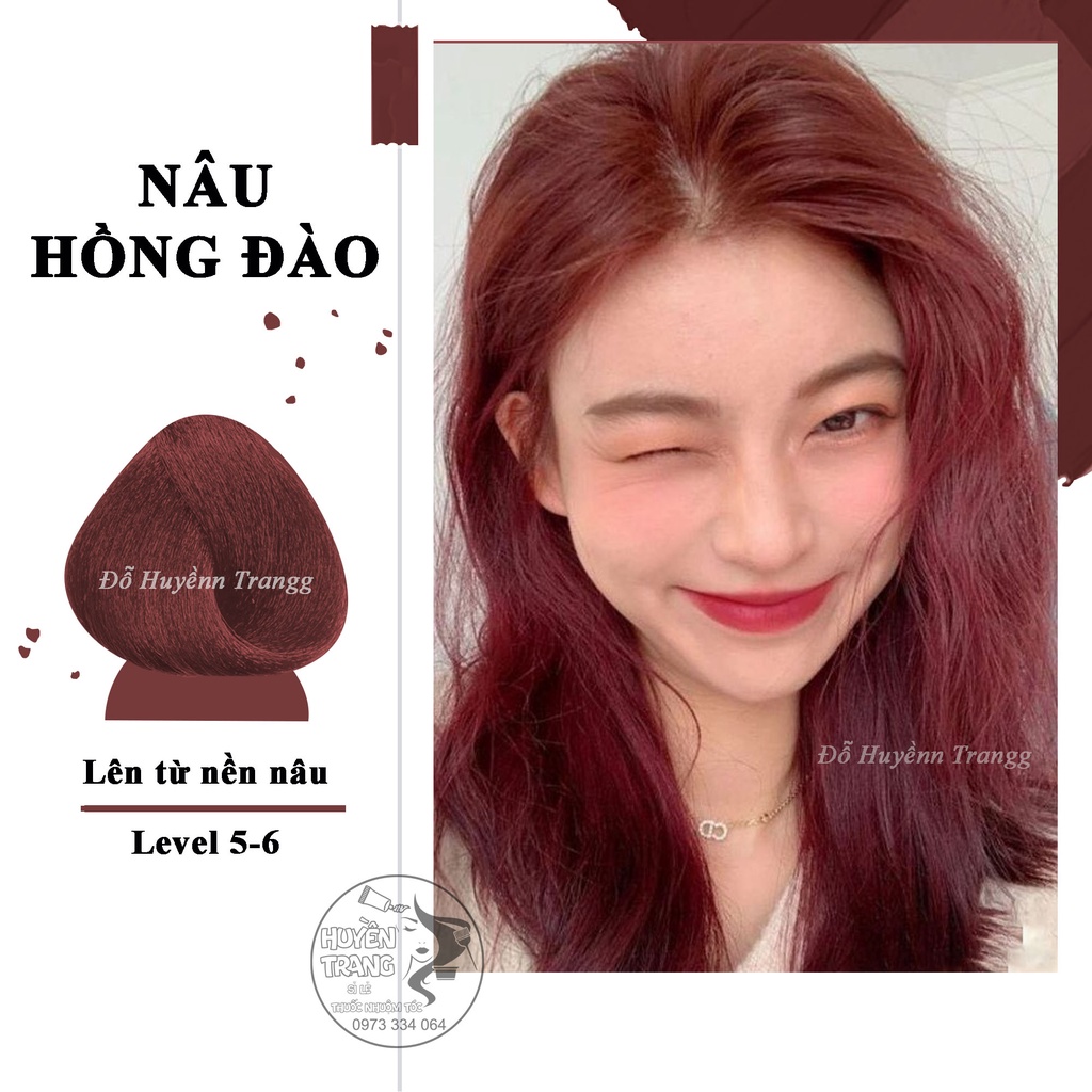 Thuốc nhuộm tóc màu NÂU HỒNG ĐÀO kèm oxy trợ nhuộm