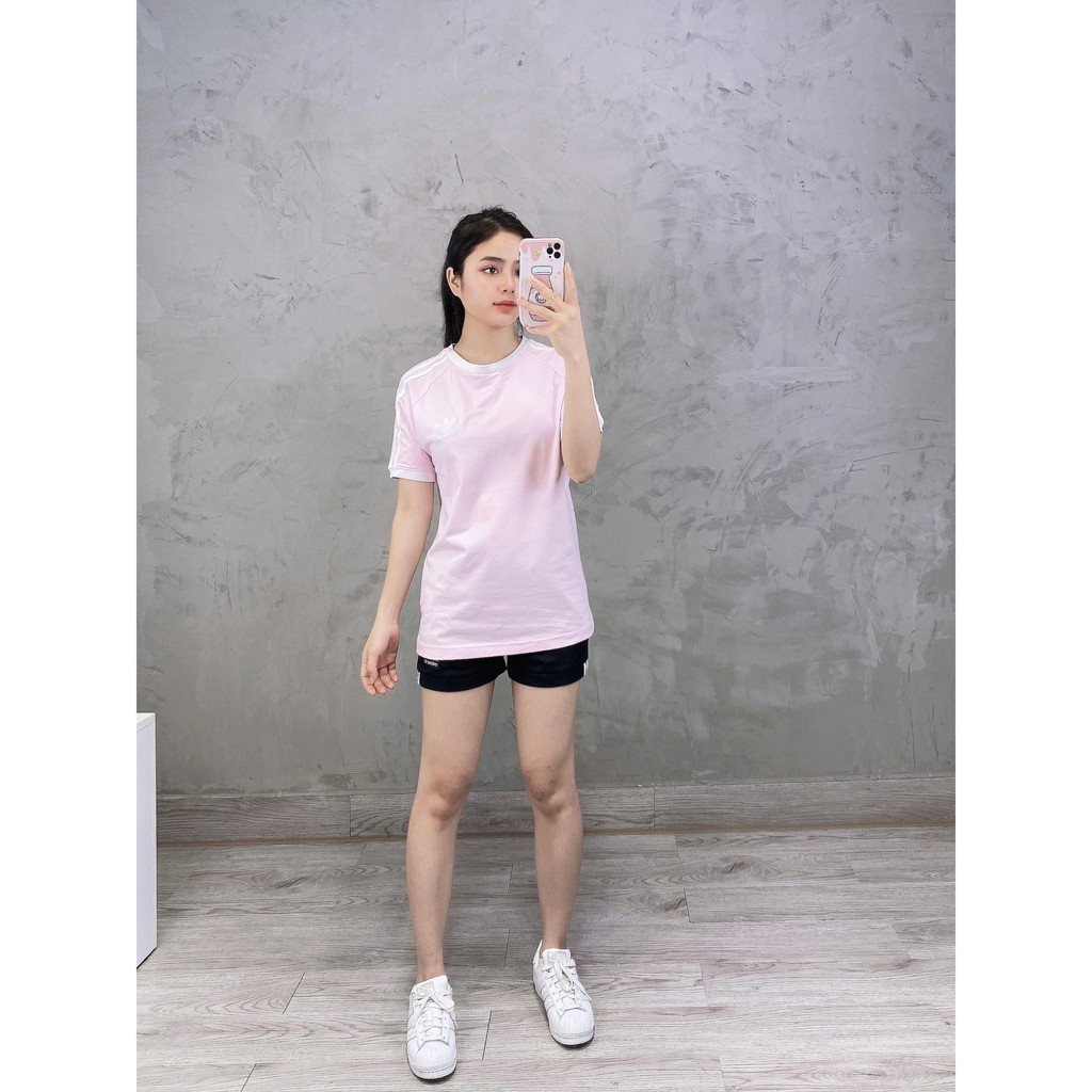 (HÀNG XUẤT XỊN) Áo das hồng 3 sọc 271 CLFN 3-STRIPES TEE IN PINK Made in Cambodia full tag code  Size XS S M L
