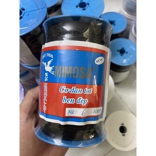 Thun số 6 Mimosa, màu đen, phụ liệu may mặc, 100 mét.