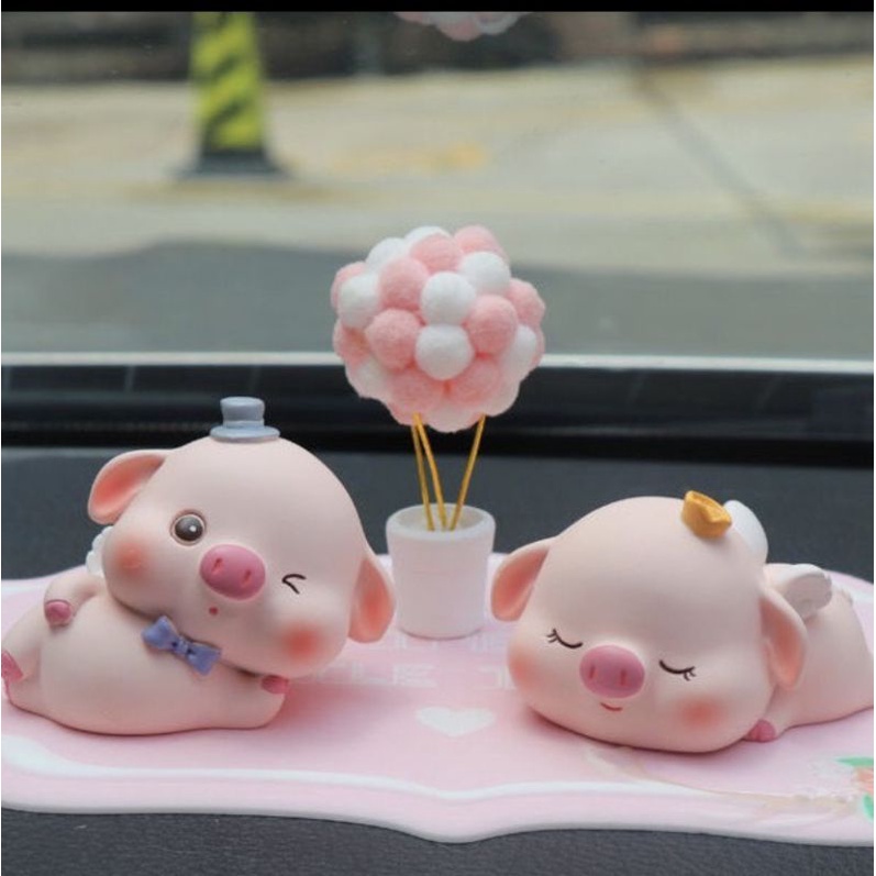 Set 2 Heo con dễ thương trang trí bánh kem