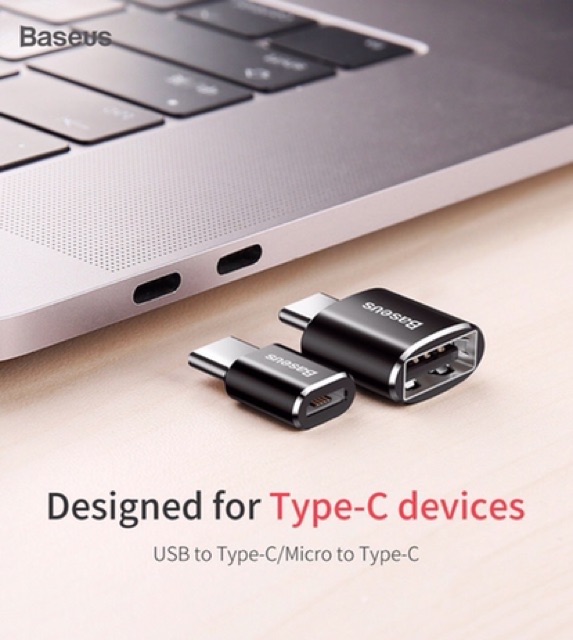 Sạc cắm bộ chuyển đổi - Jack chuyển Micro USB sang Type C 3.1 BASEUS - BH 6 Tháng