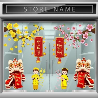 Decal trang trí tết cao cấp an khang thịnh vượng dán tường và cửa kính không gây bẩn tưởng và dễ tháo dán Lala