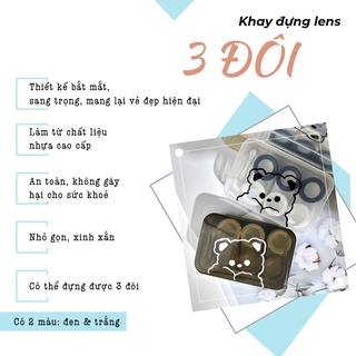 Hộp Đựng Lens Kính Áp Tròng YOUNGONE 3 Đôi Hình Gấu Đáng Yêu Thiết Kế Nhựa An Toàn Tiện Lợi Khi Mang Theo BLINKS EYES