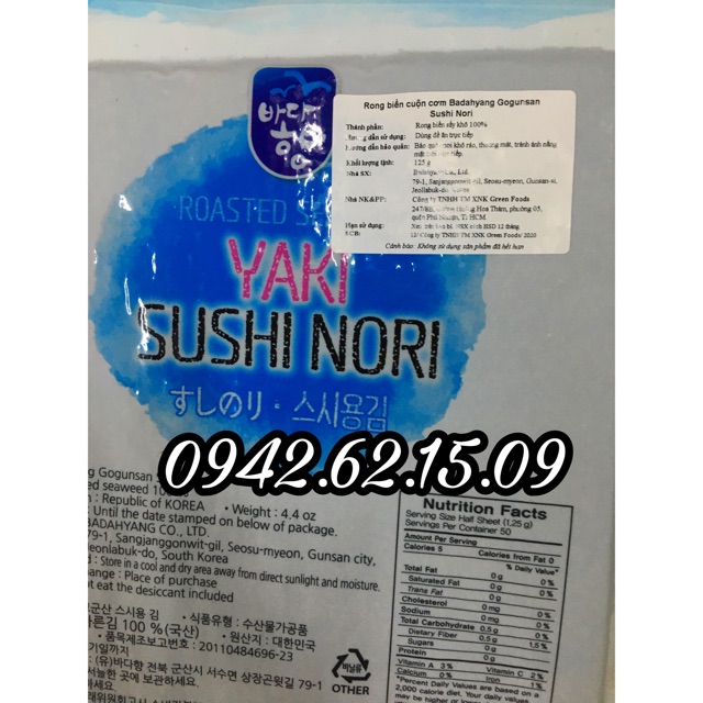 Rong biển cuốn sushi 50 tấm