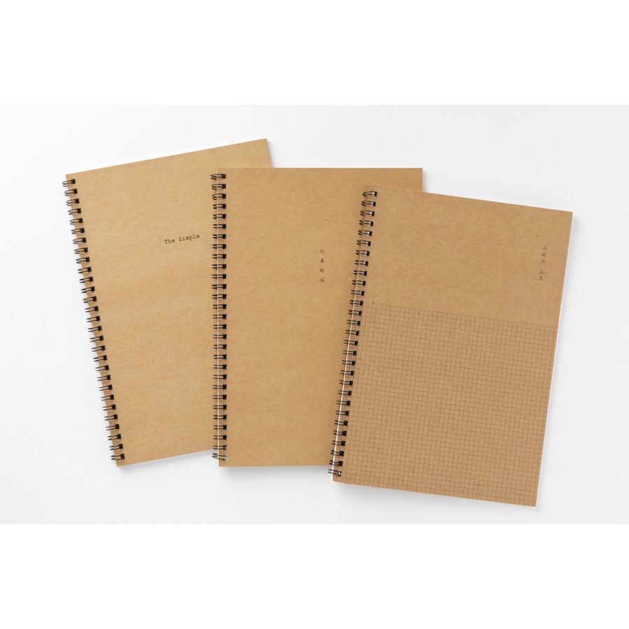 Sổ Ghi Chú Đóng Gáy Lò Xo ARTBOX Hàn Quốc Dạng Kẻ Ô Lưới Màu Trơn Chuyên Dùng Học Tập