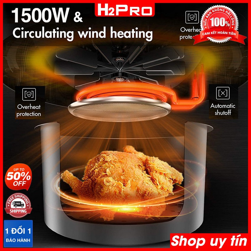 Nồi chiên không dầu 7L PW8087 1500W H2Pro-Công Nghệ Rapid Air, Chiên-Nướng-Quay 360 Độ