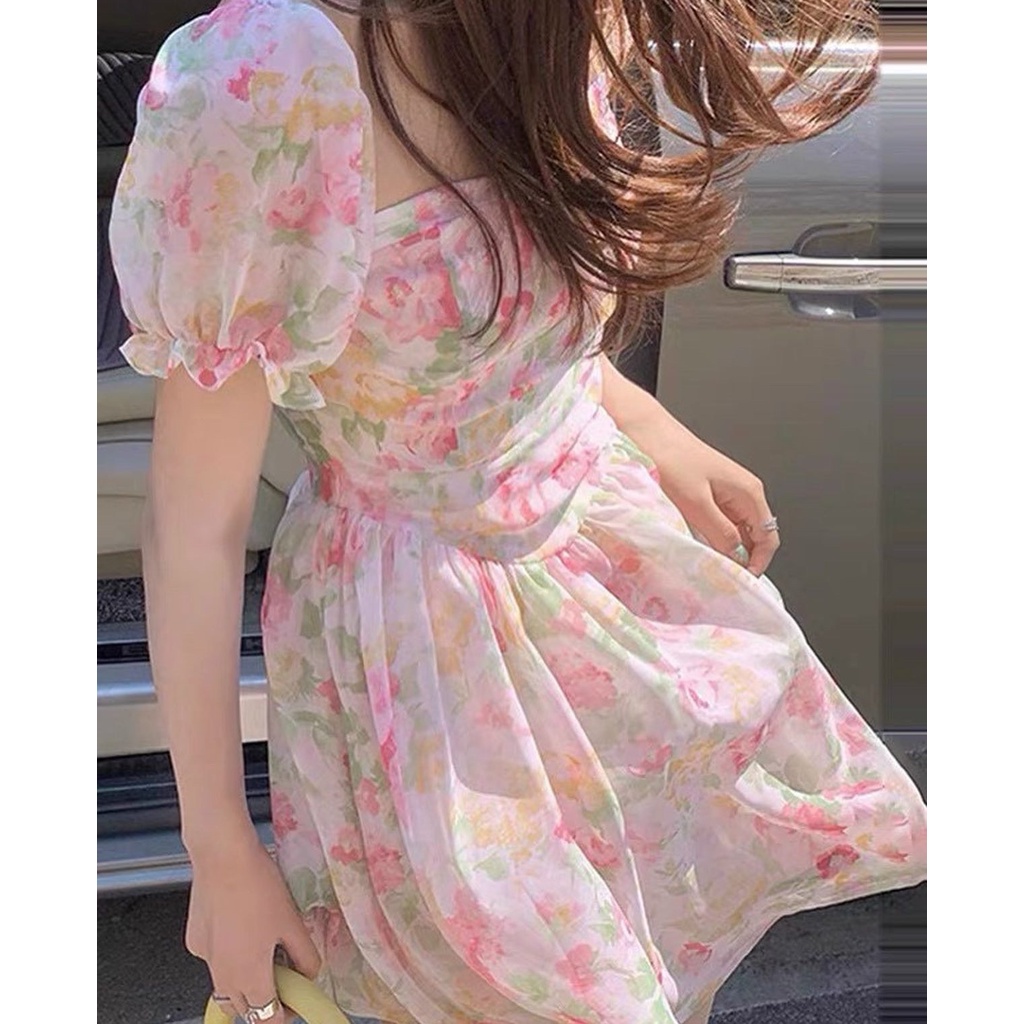 Đầm hoa cúp ngực dáng xinh xuống phố