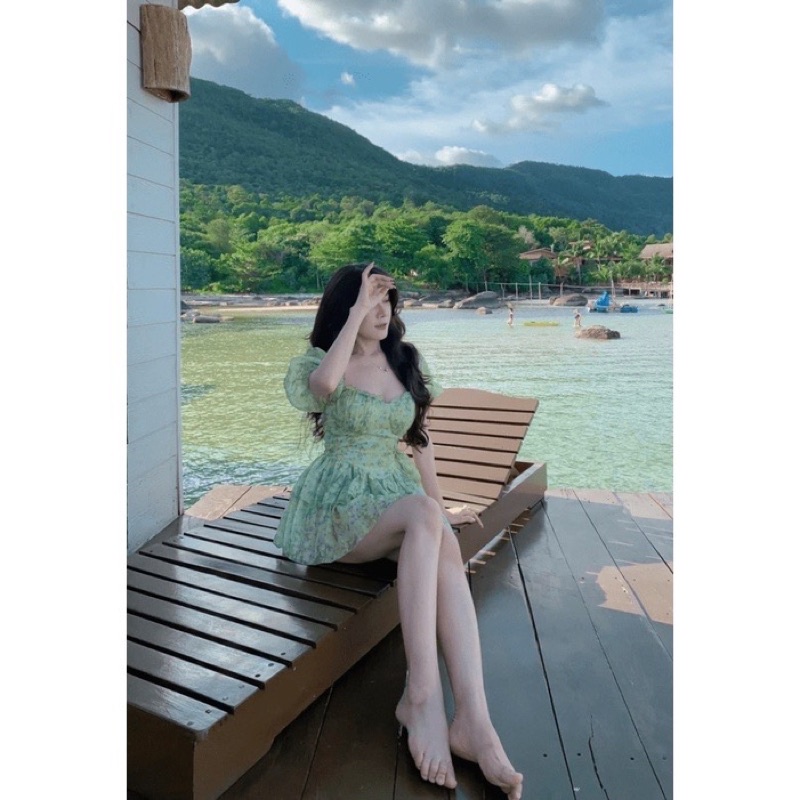 (Mẫu Hot) đầm voan tầng sexy màu hồng ngắn tay, free size