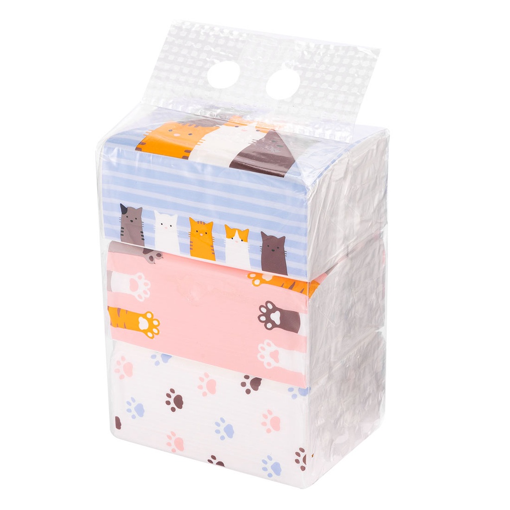 giấy ăn gói Khăn giấy Miniso Cartoon Fragrance-Free Tissue（3 Packs）