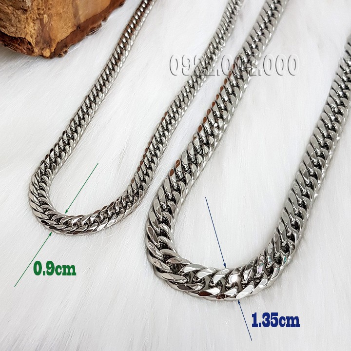 Dây chuyền nam, dây chuyền xích kép giác cạnh cỡ lớn DZ1205