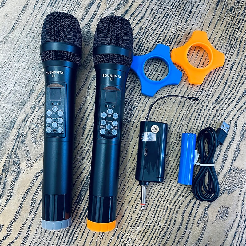 Micro không dây Echo SoundMix E1 - Micro Không Dây Cao Cấp Tích Hợp Bass, Treble và Echo - Hàng Chính Hãng