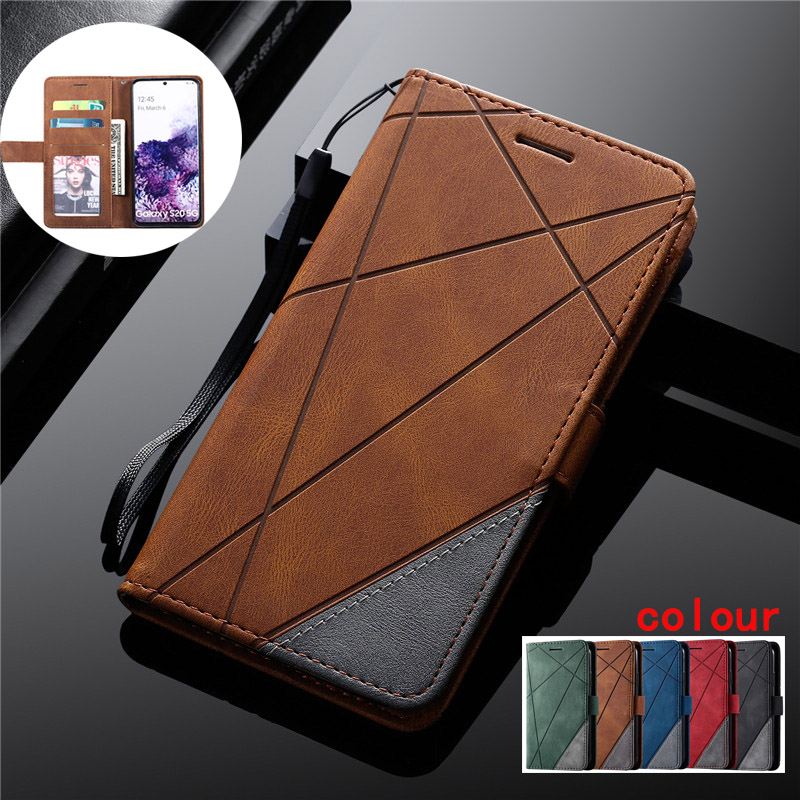 Bao da điện thoại nắp gập mềm 2 màu kiểu ví bảo vệ cho Samsung Note 20 Note 10 Note 9