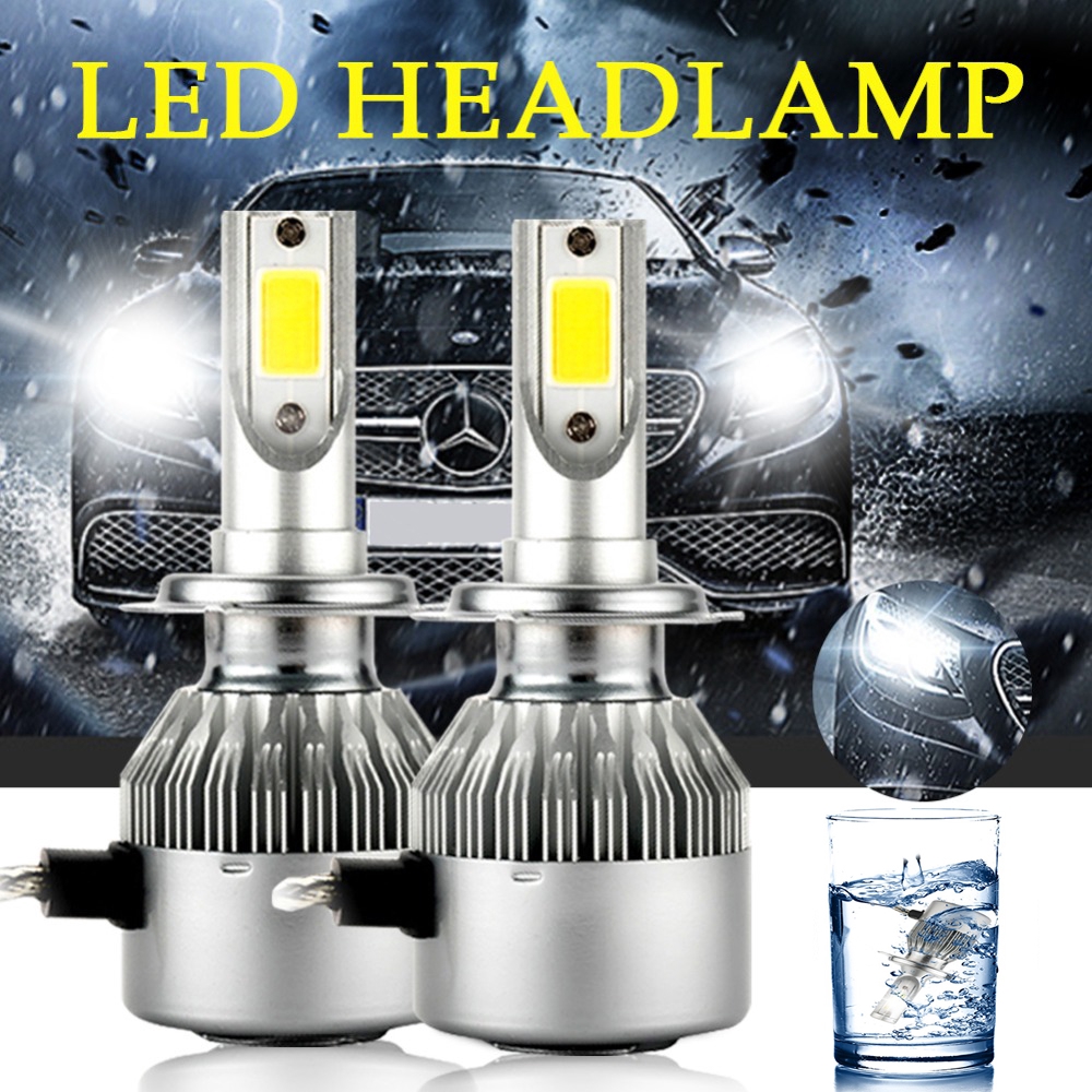 2pcs C6 h4 LED Car Headlight Bulbs h7 led 36W COB H1 H3 H4 H7 H11 9005 9006 9012 Lights Fog Lamps Car Styling