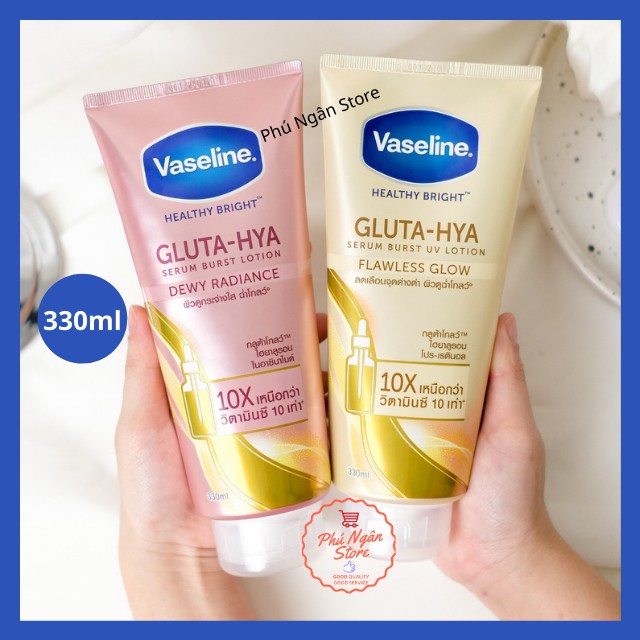 Sữa Dưỡng Thể Vaseline 10X Trắng DaVaseline Healthy Bright Gluta-Hya Serum Burst 330ml