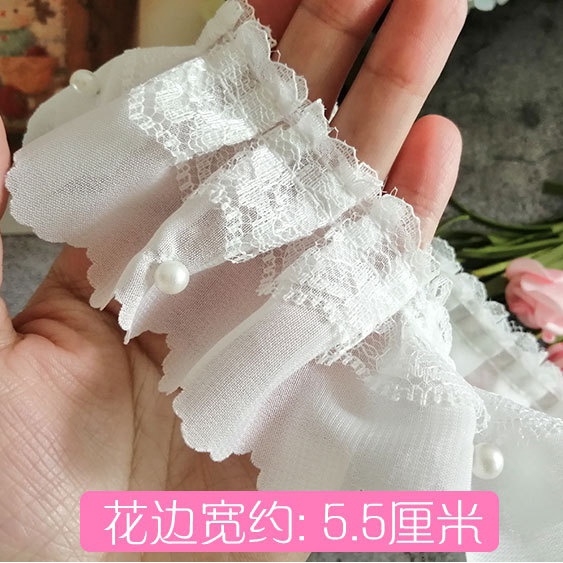 Cuộn dây ruy băng ren hoa 3D dài 1m dùng trang trí