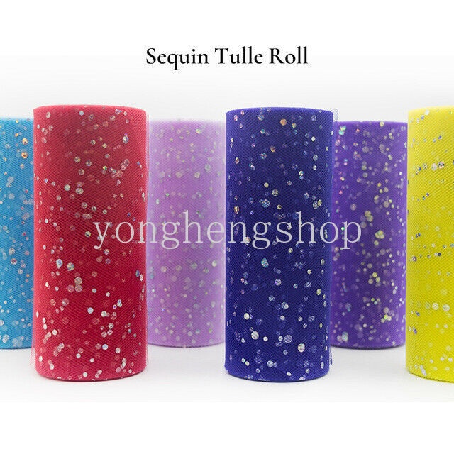 Cuộn Vải Tuyn Đính Sequin Lấp Lánh Trang Trí Tiệc Sinh Nhật/Đám Cưới/Sinh Nhật DIY