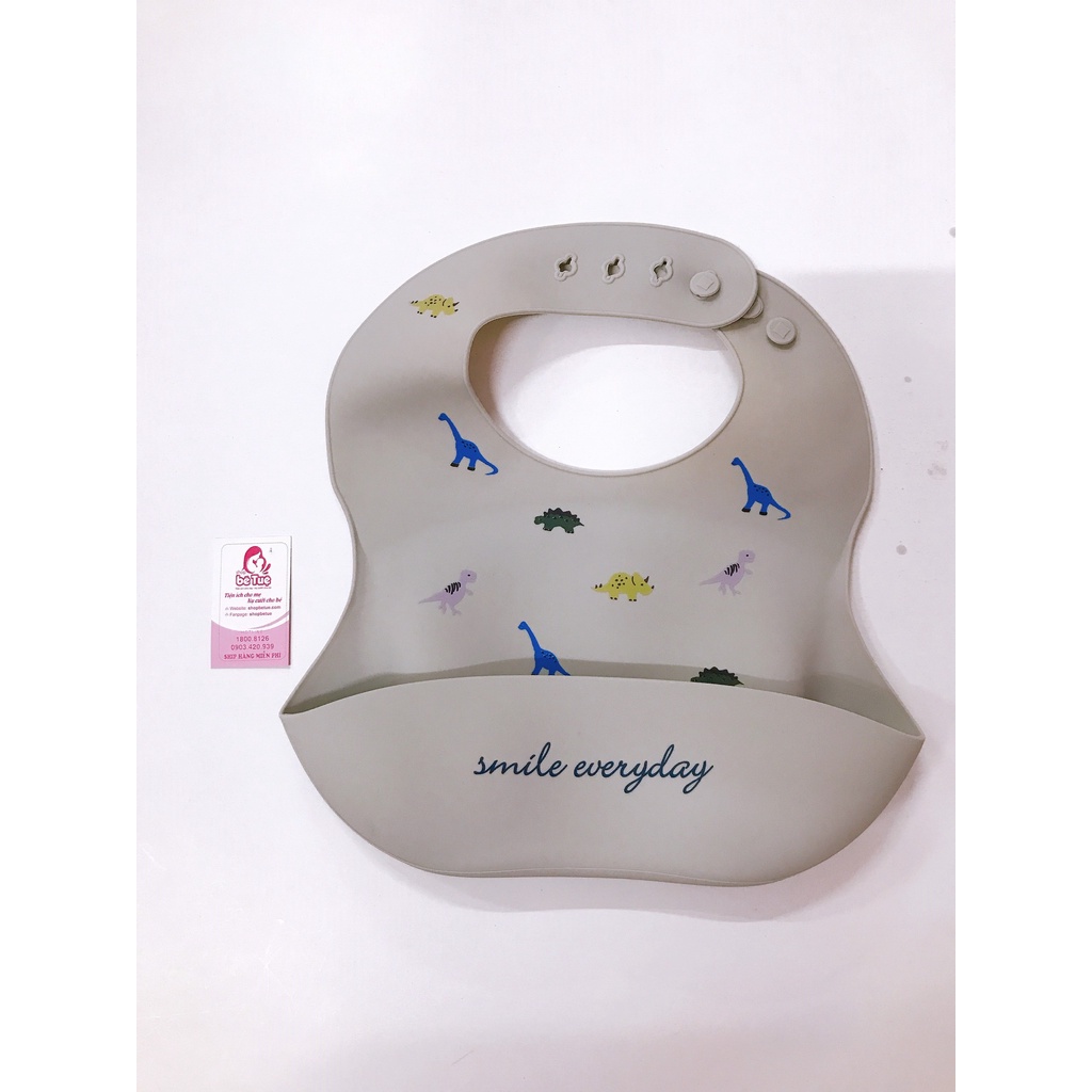 Yếm ăn dăm silicone Smile Everday không bám bẩn, siêu mềm cao cấp cho bé yêu ăn dặm