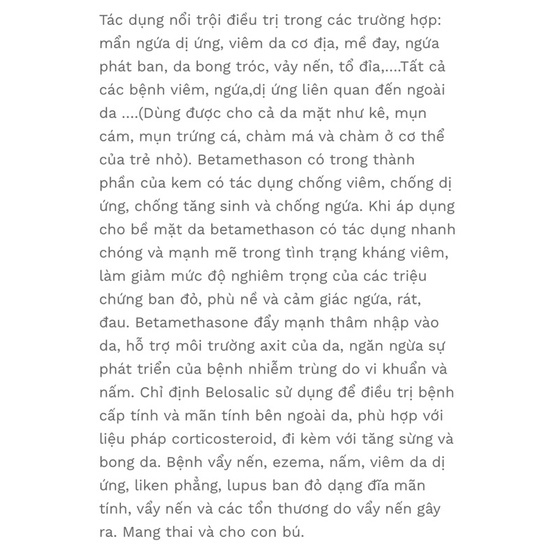 Kem bôi da cơ địa Belosalic Đa Năng Ngứa Vàng Nga